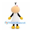 Girl Character Mascot Costume with Round Head White Dress and Yellow Gloves