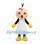 Girl Character Mascot Costume with Round Head White Dress and Yellow Gloves