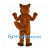 Fox Mascot Costume in Brown with Large White Chest and Bushy Tail