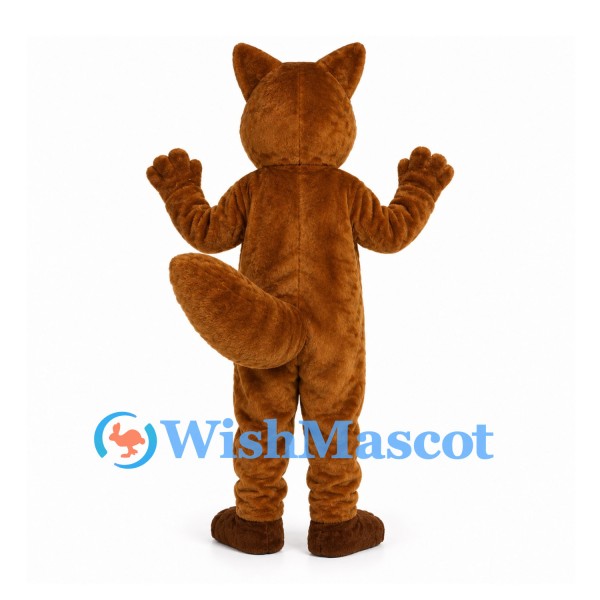 Fox Mascot Costume in Brown with Large White Chest and Bushy Tail