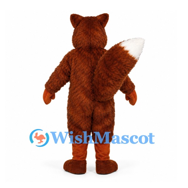 Fox Mascot Costume in Rust Brown with White Chest and Tail Tip