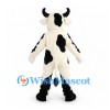Bull Mascot Costume in Cream and Black with Curved Horns