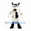 Bull Mascot Costume in Cream and Black with Curved Horns