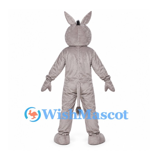 Donkey Mascot Costume in Gray with White Belly
