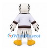 Eagle Mascot Costume in White with Hockey Jersey and Yellow Feet
