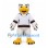 Eagle Mascot Costume in White with Hockey Jersey and Yellow Feet