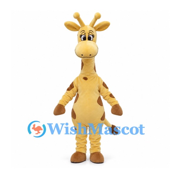 Giraffe Mascot Costume in Yellow with Brown Spots