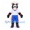 Horse Mascot Costume in Black and White with Blue Sports Shorts