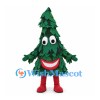 Christmas Tree Mascot Costume in Green with Layered Branches and Red Boots