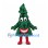 Christmas Tree Mascot Costume in Green with Layered Branches and Red Boots