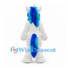 Unicorn Mascot Costume in White with Blue and Teal Mane