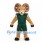 Ram Mascot Costume in Tan with Green Basketball Uniform
