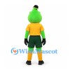 Cricket Mascot Costume in Green with Yellow Shirt and Dark Shorts