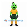 Cricket Mascot Costume in Green with Yellow Shirt and Dark Shorts