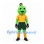 Cricket Mascot Costume in Green with Yellow Shirt and Dark Shorts