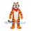 Tiger Mascot Costume in Orange with Red Neck Scarf