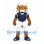 Ram Mascot Costume in Brown with Navy Football Jersey and White Trousers