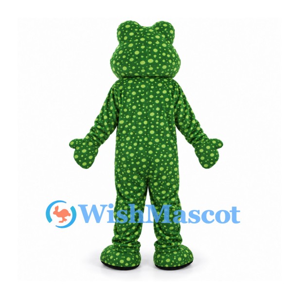 Frog Mascot Costume in Green with Yellow Spots and Belly