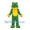 Frog Mascot Costume in Green with Yellow Spots and Belly