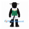 Bull Mascot Costume in Black with Green Sports Jersey and White Shorts