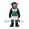 Bull Mascot Costume in Black with Green Sports Jersey and White Shorts