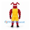 Ant Mascot Costume in Red with Yellow Basketball Uniform