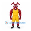 Ant Mascot Costume in Red with Yellow Basketball Uniform