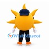 Sun Mascot Costume with Sunglasses Navy Cap and Black Trousers