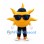 Sun Mascot Costume with Sunglasses Navy Cap and Black Trousers