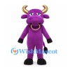 Bull Mascot Costume in Purple with Gold Horns and Nose Ring