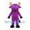 Bull Mascot Costume in Purple with Gold Horns and Nose Ring