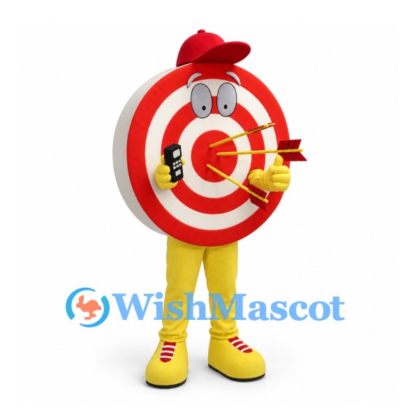 Archery Target Mascot Costume with Red and White Rings and Arrows