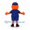 Orange Mascot Costume with Navy Sports Outfit and Cap