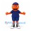 Orange Mascot Costume with Navy Sports Outfit and Cap