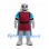 Knight Mascot Costume in Gray Armor with Burgundy Tunic and Blue Cape