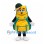 Backpack Mascot Costume in Yellow and Teal with Green Cap