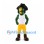 Pirate Mascot Costume in Green and Yellow with Black Tricorn Hat