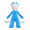 Cyclops Mascot Costume in Blue and White with Tall Head