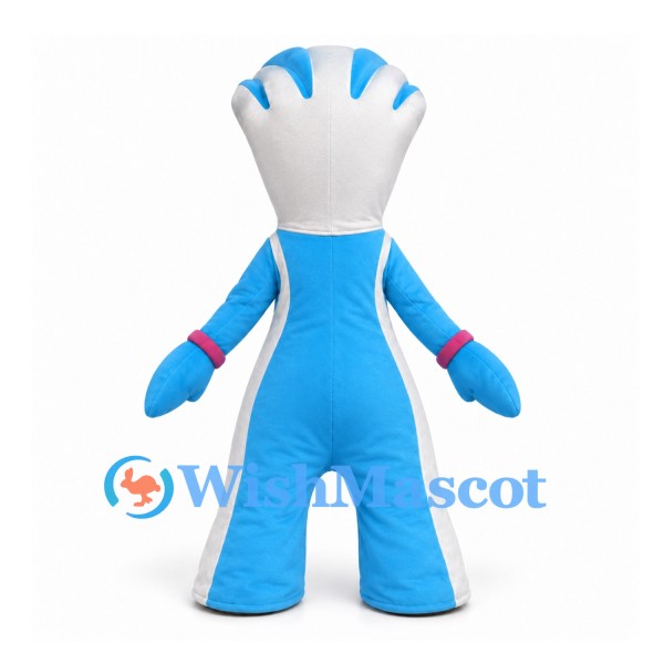 Cyclops Mascot Costume in Blue and White with Tall Head