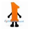 Number One Mascot Costume in Orange with Black Gloves and Boots