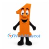 Number One Mascot Costume in Orange with Black Gloves and Boots