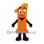 Number One Mascot Costume in Orange with Black Gloves and Boots