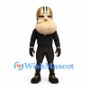 Football Player Mascot Costume in Black with Gold Helmet