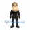 Football Player Mascot Costume in Black with Gold Helmet