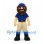 Bearded Man Mascot Costume in Blue Shirt and Cap with Beige Trousers