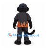 Monkey Mascot Costume in Black with Flame Print Shirt and Cap