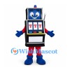 Slot Machine Mascot Costume in Black with Red Trousers and Blue Gloves