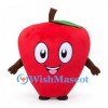 Apple Mascot Costume in Red with Brown Arms and Green Leaf