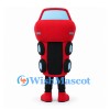 Car Mascot Costume in Red and Black with Smiling Face