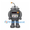 Robot Mascot Costume in Gray with Antenna and Gauge Details